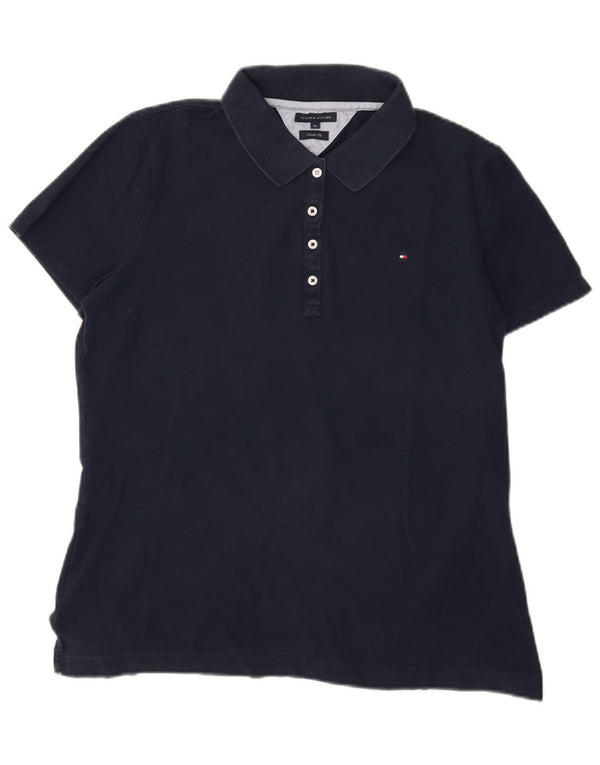 Tommy Hilfiger Womens Classic Fit Polo Shirt UK 18 XL Navy Blue Cotton