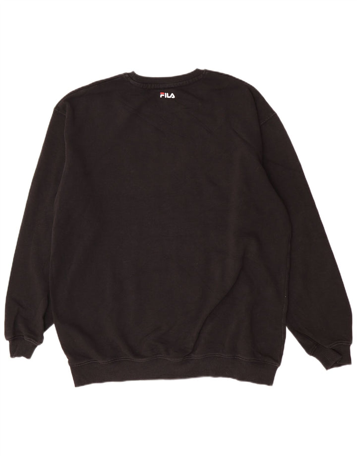 Felpa grafica da uomo Fila Maglione grande cotone nero