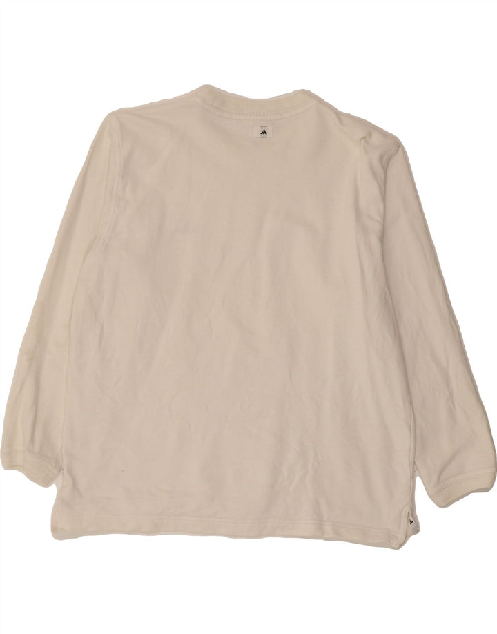 ADIDAS Womens Sweatshirt Jumper UK 18 XL  White Cotton Vintage Adidas and Second-Hand Adidas from Messina Hembry 