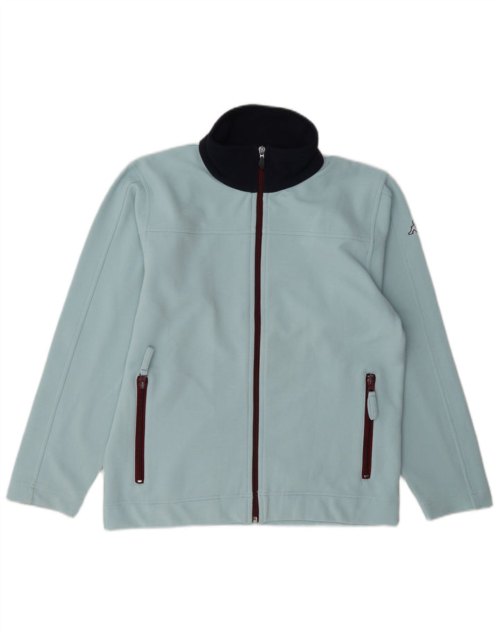 Kappa Damen-Trainingsanzug-Oberteiljacke UK 12 Mittelblaues Colourblock-Polyester