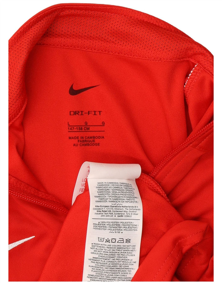 Nike drenge Dri Fit træningsdragt topjakke 12-13 år stor rød polyester