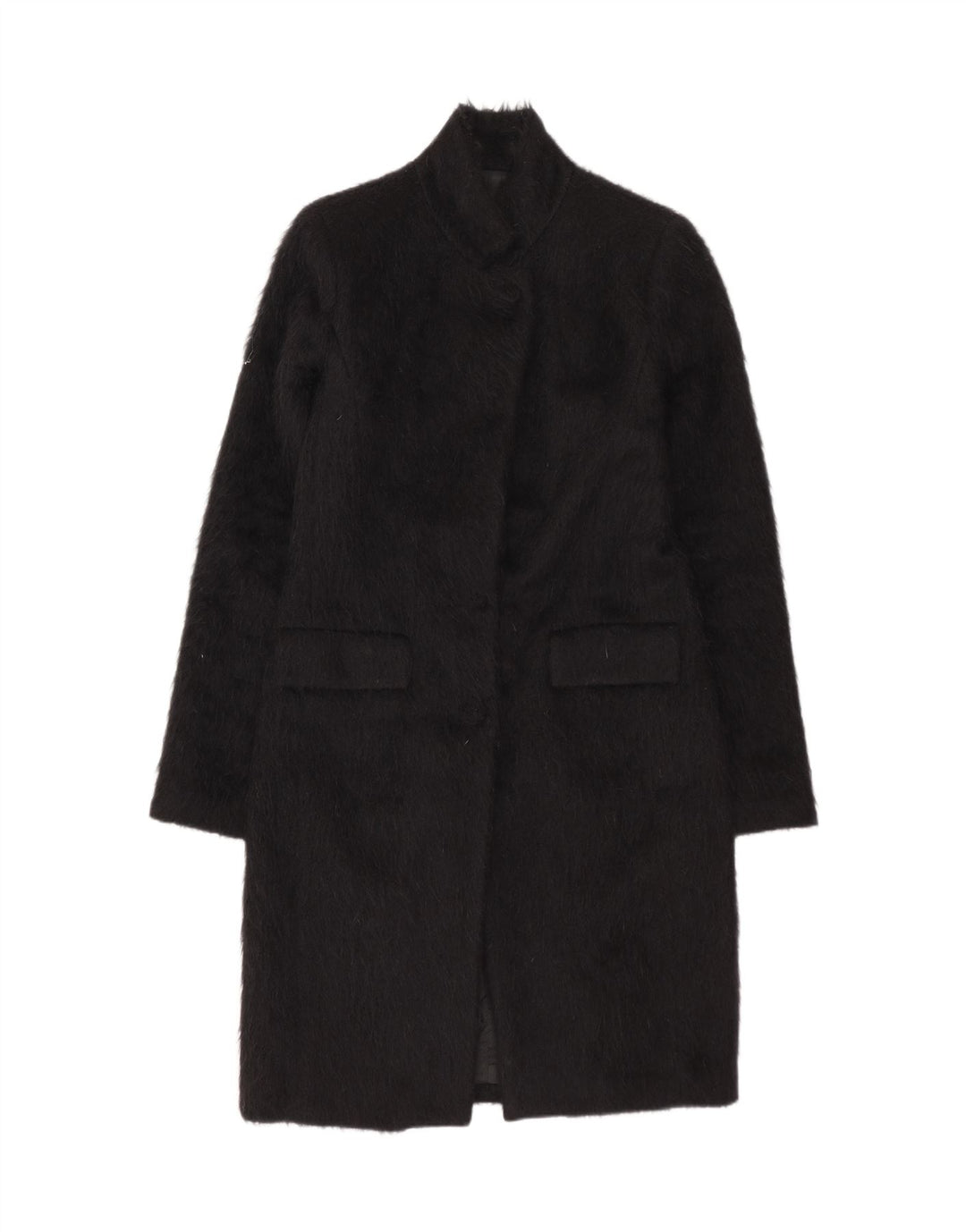 Annarita N Womens Overcoat IT 42 Medium Black Alpaca Wool