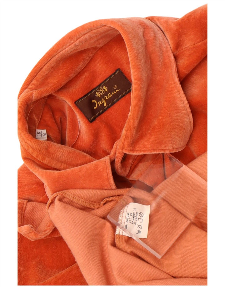 Ingram Mens Velvet Shirt Size 16 41 Large Orange Cotton
