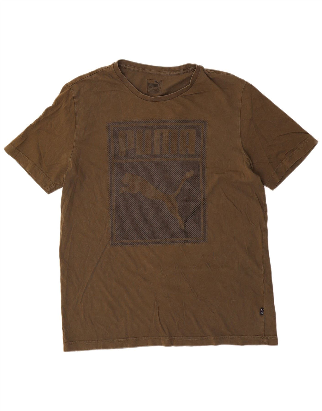 Puma Mens Graphic T-Shirt Top Large Green Cotton
