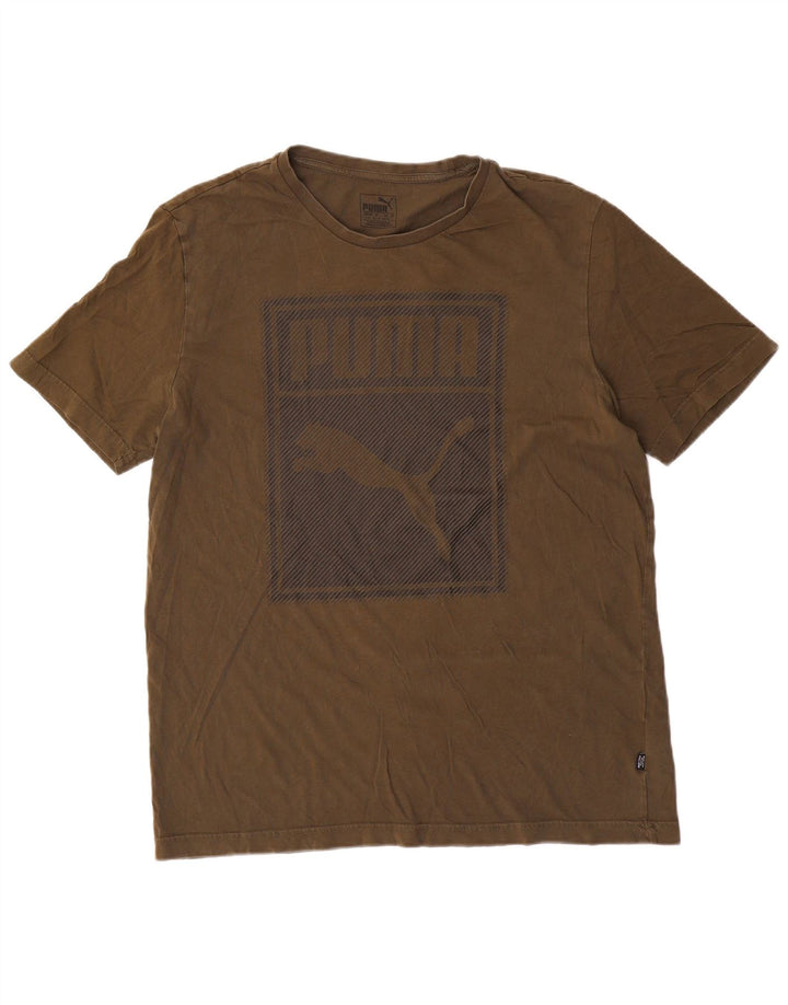 Puma Mens Graphic T-Shirt Top Large Green Cotton