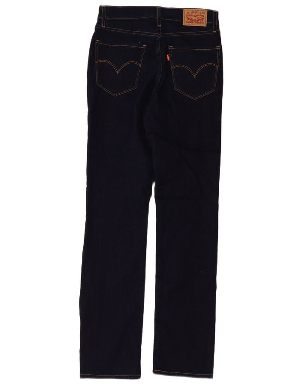 Levi's Womens 724 High Rise Straight Jeans W27 L30 Navy Blue Cotton