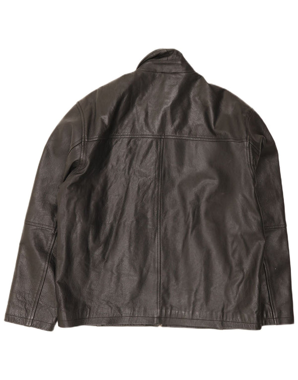 St. Bernard Mens Leather Jacket UK 41 Large Black