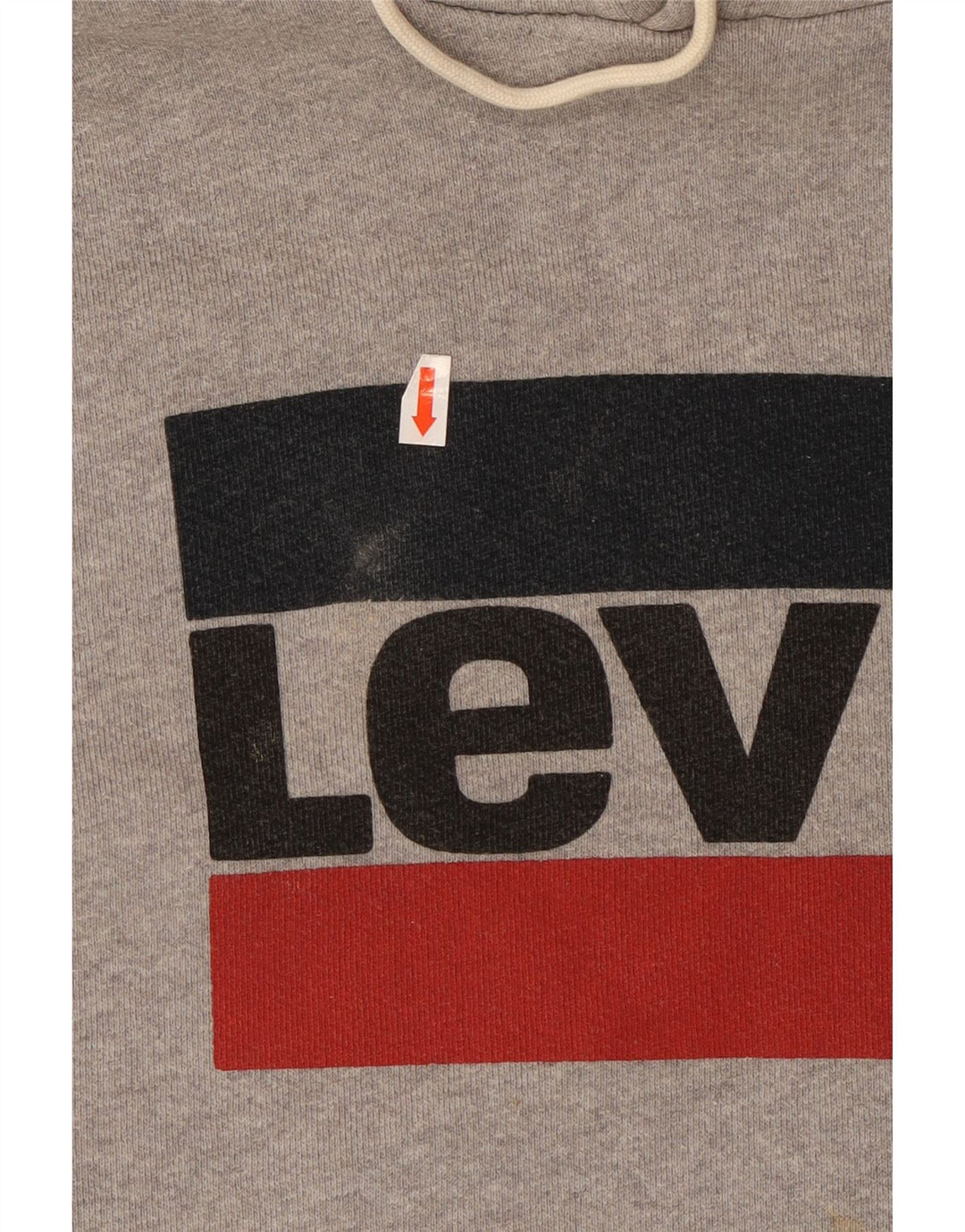 Suéter com capuz gráfico masculino LEVI'S grande algodão cinza