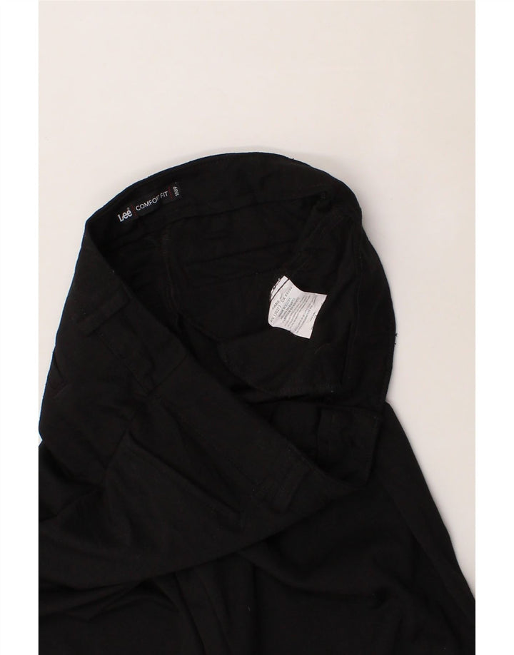 LEE Womens Straight Casual Trousers US 12 Large W32 L30  Black Polyester Vintage Lee and Second-Hand Lee from Messina Hembry 