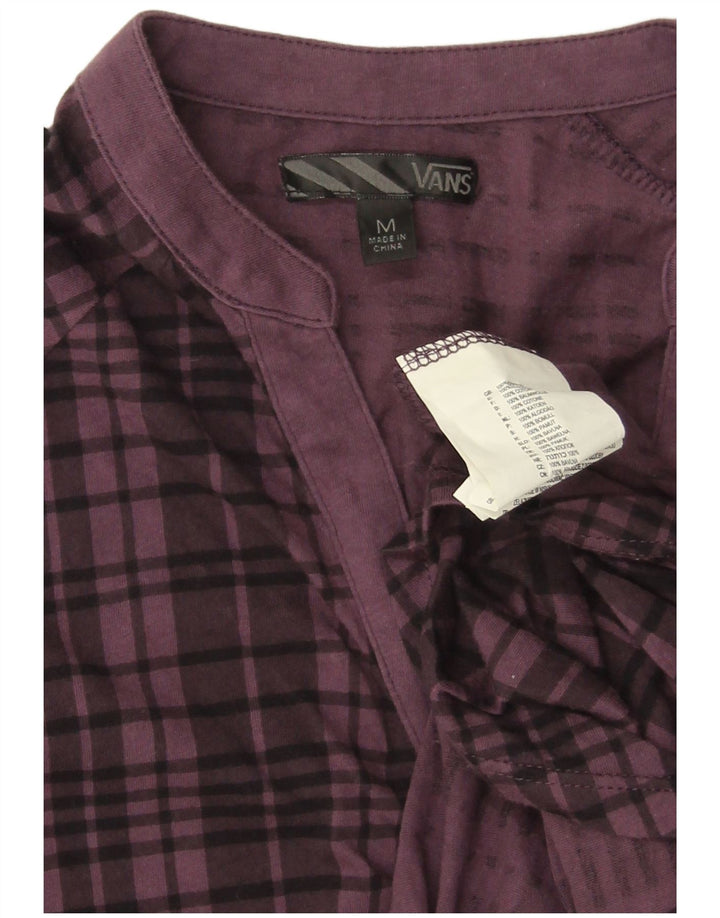 VANS Womens Long Sleeve Blouse Top UK 12 Medium Purple Check Cotton