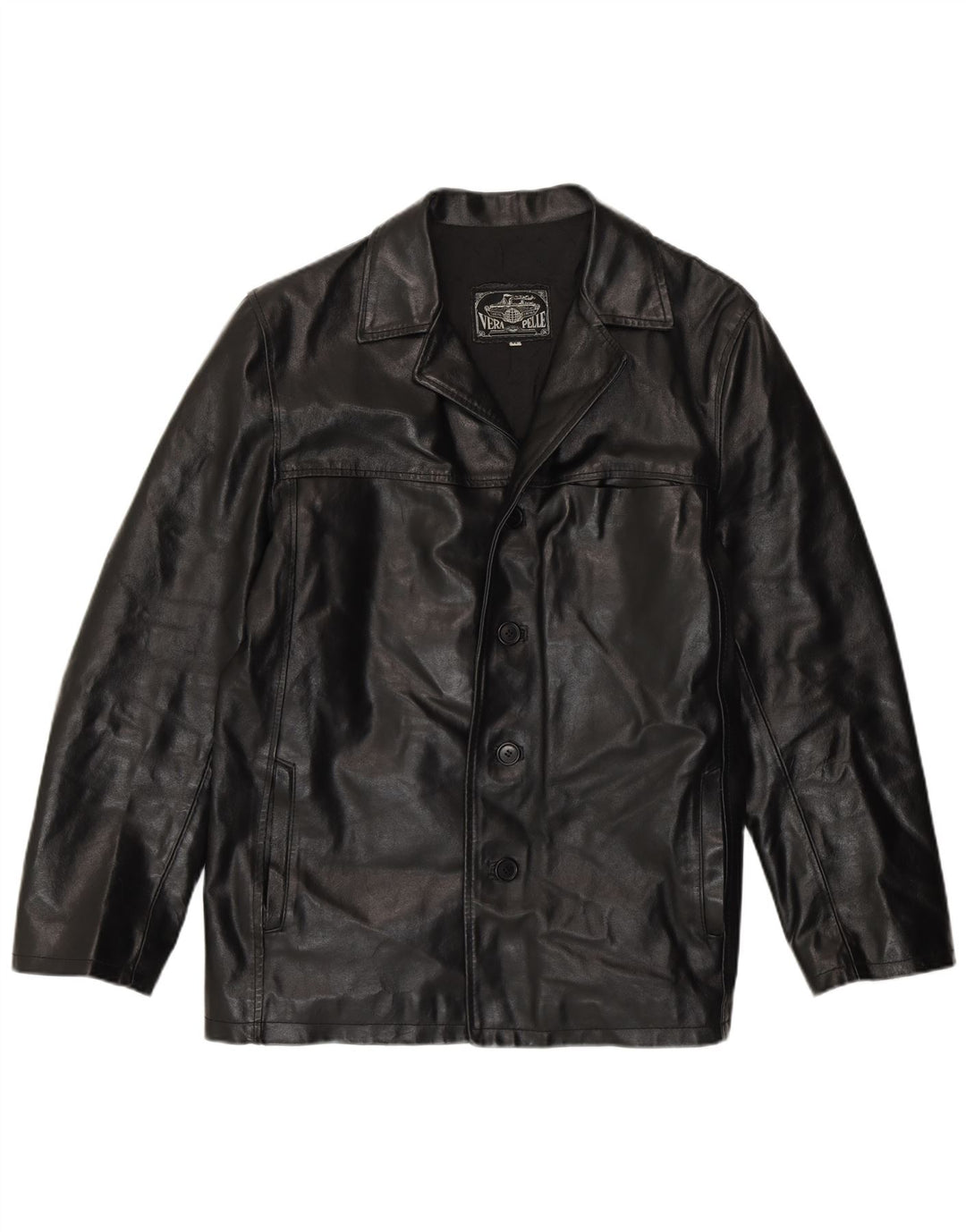 Vintage Mens Leather Jacket UK 38 Medium Black Leather