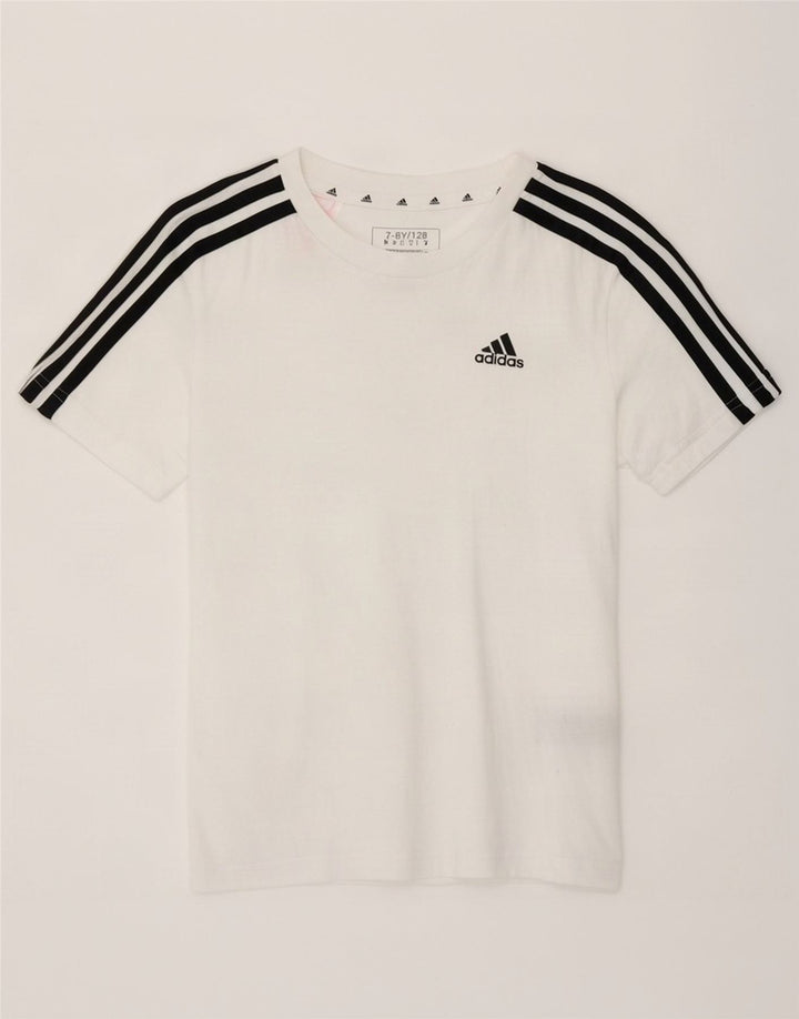 Adidas Boys T-Shirt Top 7-8 Years White Cotton