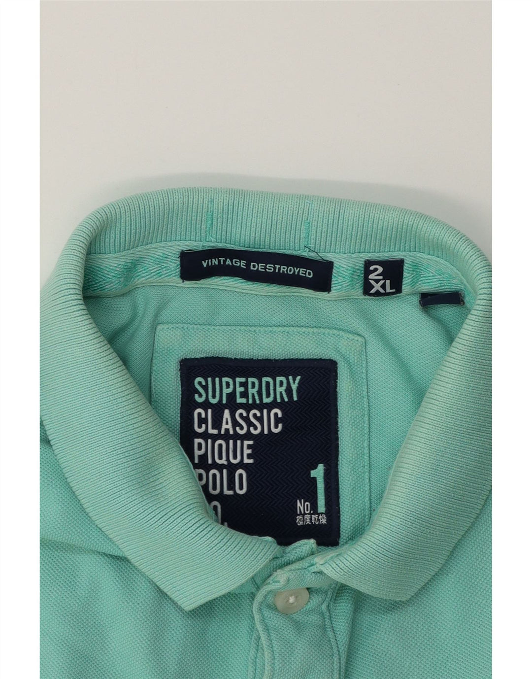 SUPERDRY Mens Polo Shirt 2XL Turquoise Cotton Vintage Superdry and Second-Hand Superdry from Messina Hembry 