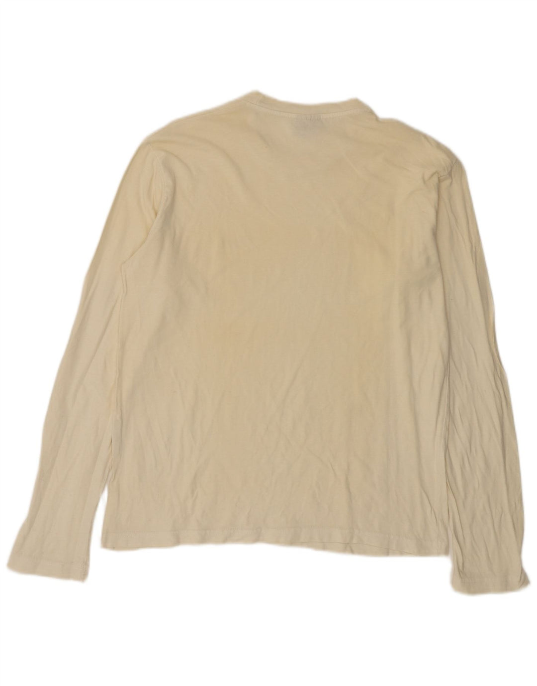 LEVI'S Top da donna a maniche lunghe UK 16 Large in cotone bianco sporco