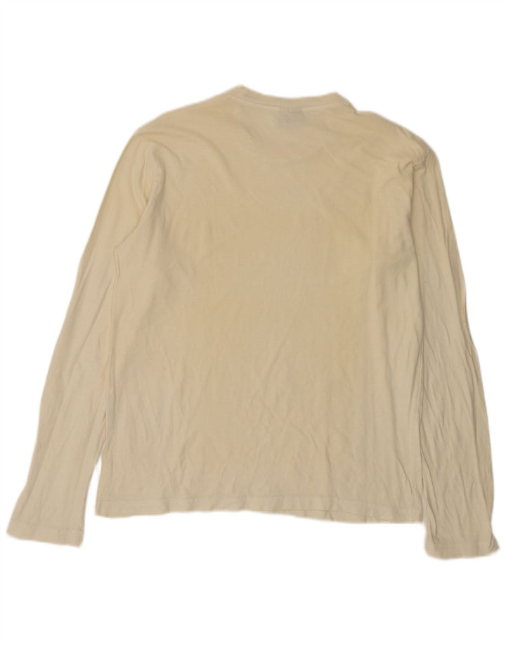 LEVI'S Top da donna a maniche lunghe UK 16 Large in cotone bianco sporco