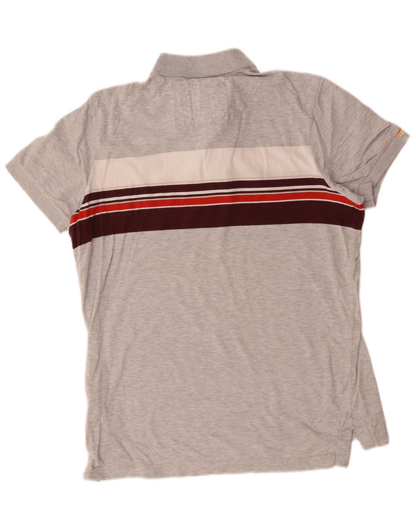 Superdry Polo Homme Large Gris Colourblock Cotton