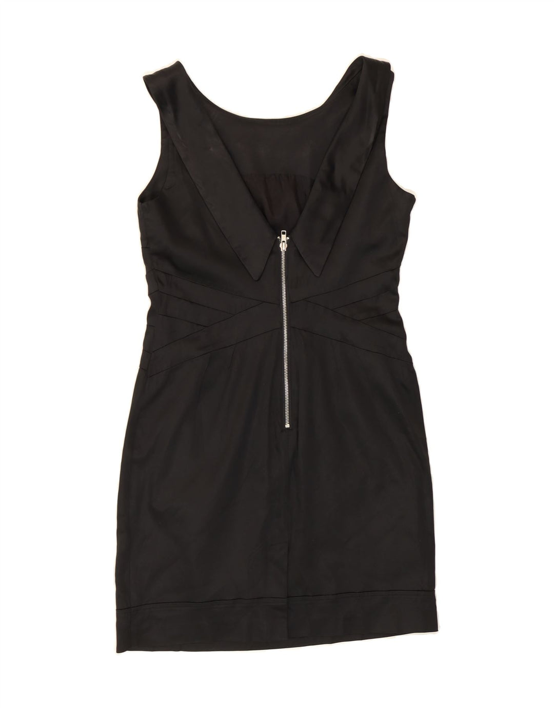 WAREHOUSE Womens Sleeveless Sheath Dress UK 14 Medium Black Acetate Vintage Warehouse and Second-Hand Warehouse from Messina Hembry 