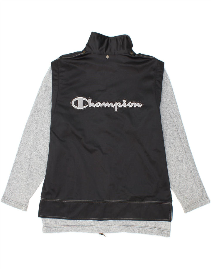 CHAMPION Mens Graphic Tracksuit Top Jacket Medium Black Colourblock Vintage Champion and Second-Hand Champion from Messina Hembry 
