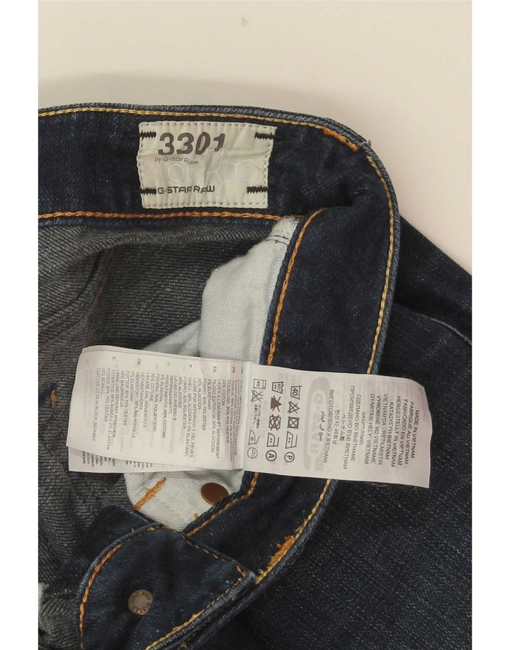 G-Star Womens 3301 Slim Jeans W26 L32 Blue Cotton