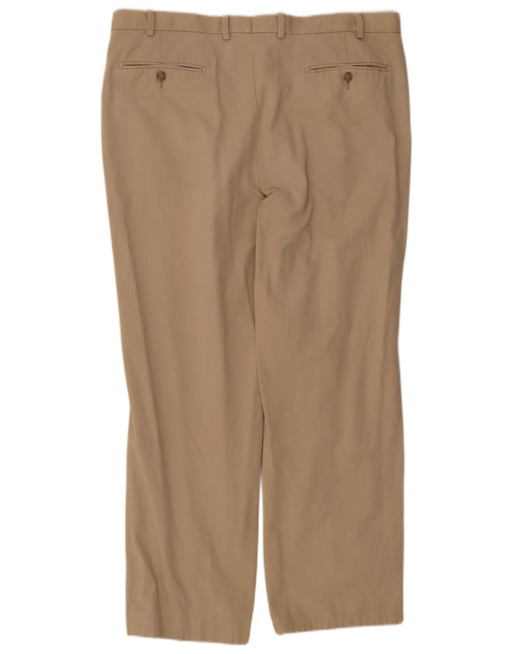 Marks & Spencer Mens Pegged Suit Trousers W40 L33 Beige Cotton