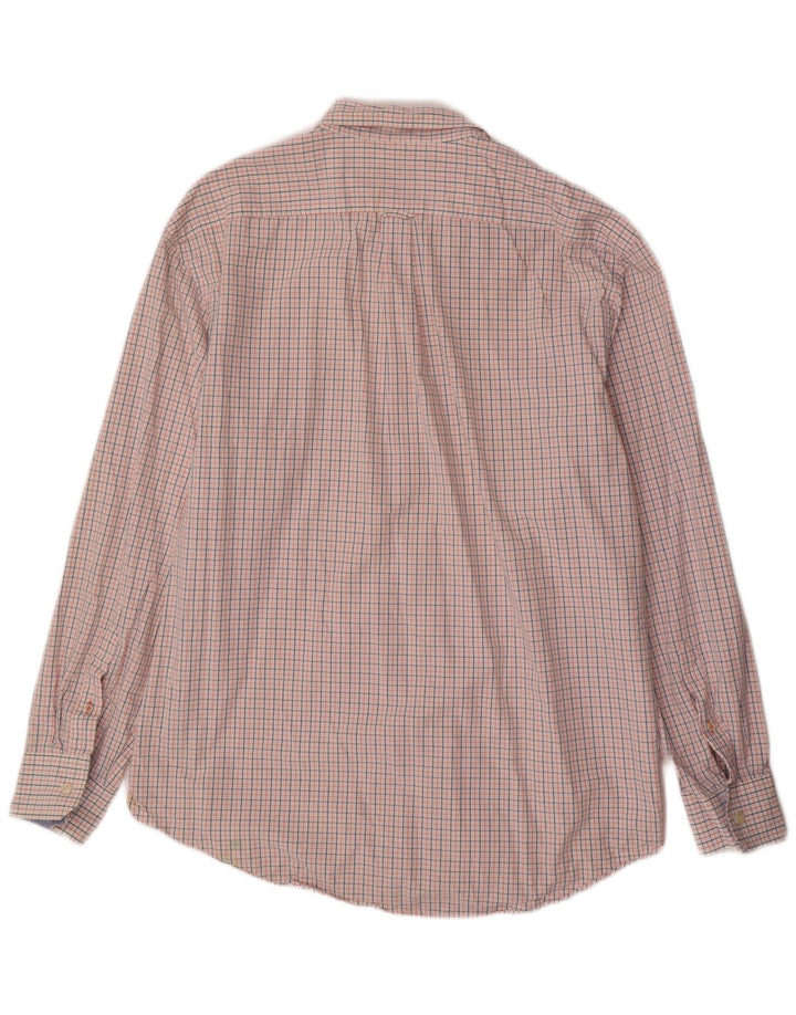 IZOD Mens Shirt XL Pink Check Cotton