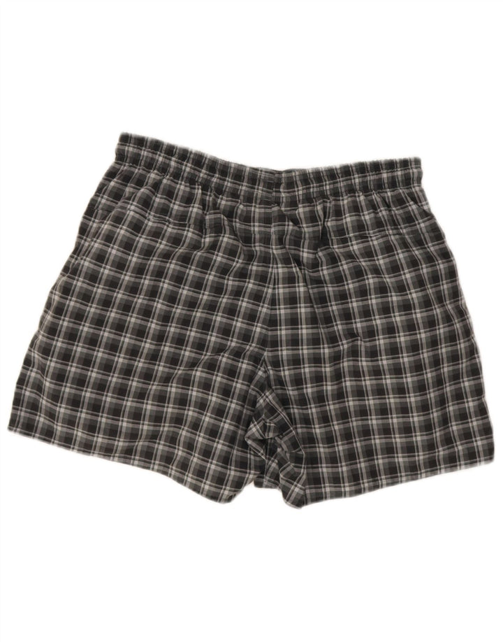 Pantaloni scurți de înot Adidas pentru bărbați, poliester cu carouri, gri mediu