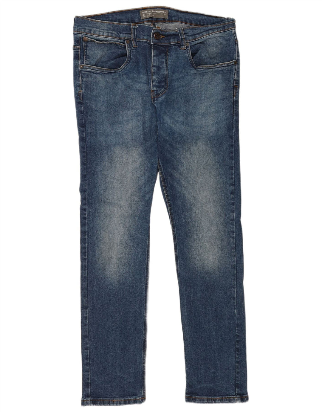 French Connection Herren Slim Jeans W36 L32 Blaue Baumwolle