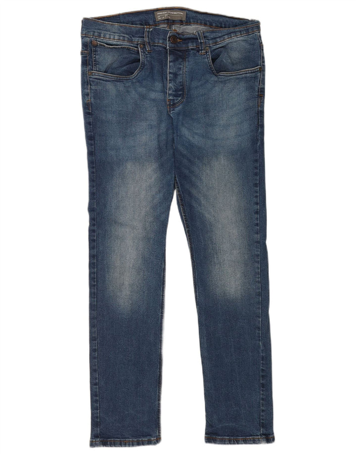 French Connection Herren Slim Jeans W36 L32 Blaue Baumwolle