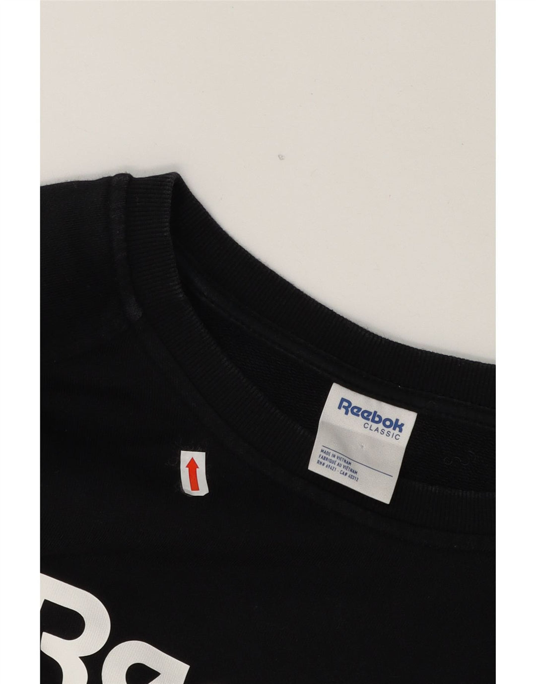 REEBOK Mens Graphic Sweatshirt Jumper XL Black Cotton Vintage Reebok and Second-Hand Reebok from Messina Hembry 