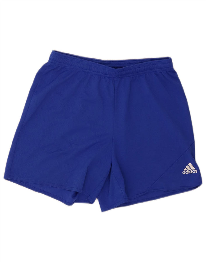 Adidas Womens Climalite Sport Shorts UK 10 Small Blue Polyester