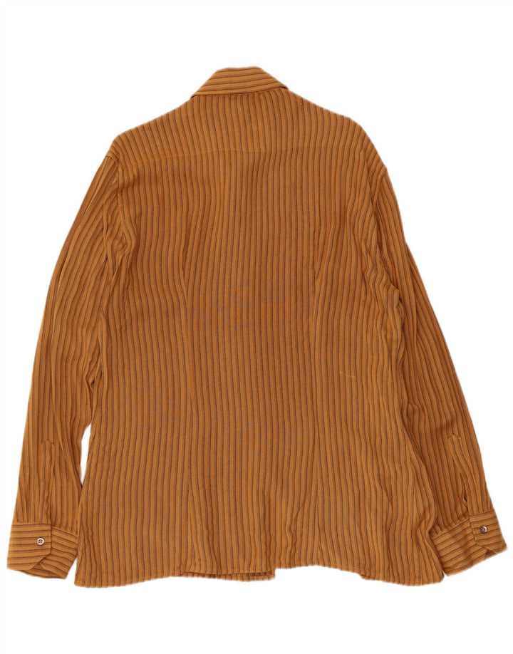Camisa vintage para hombre a rayas marrón medio
