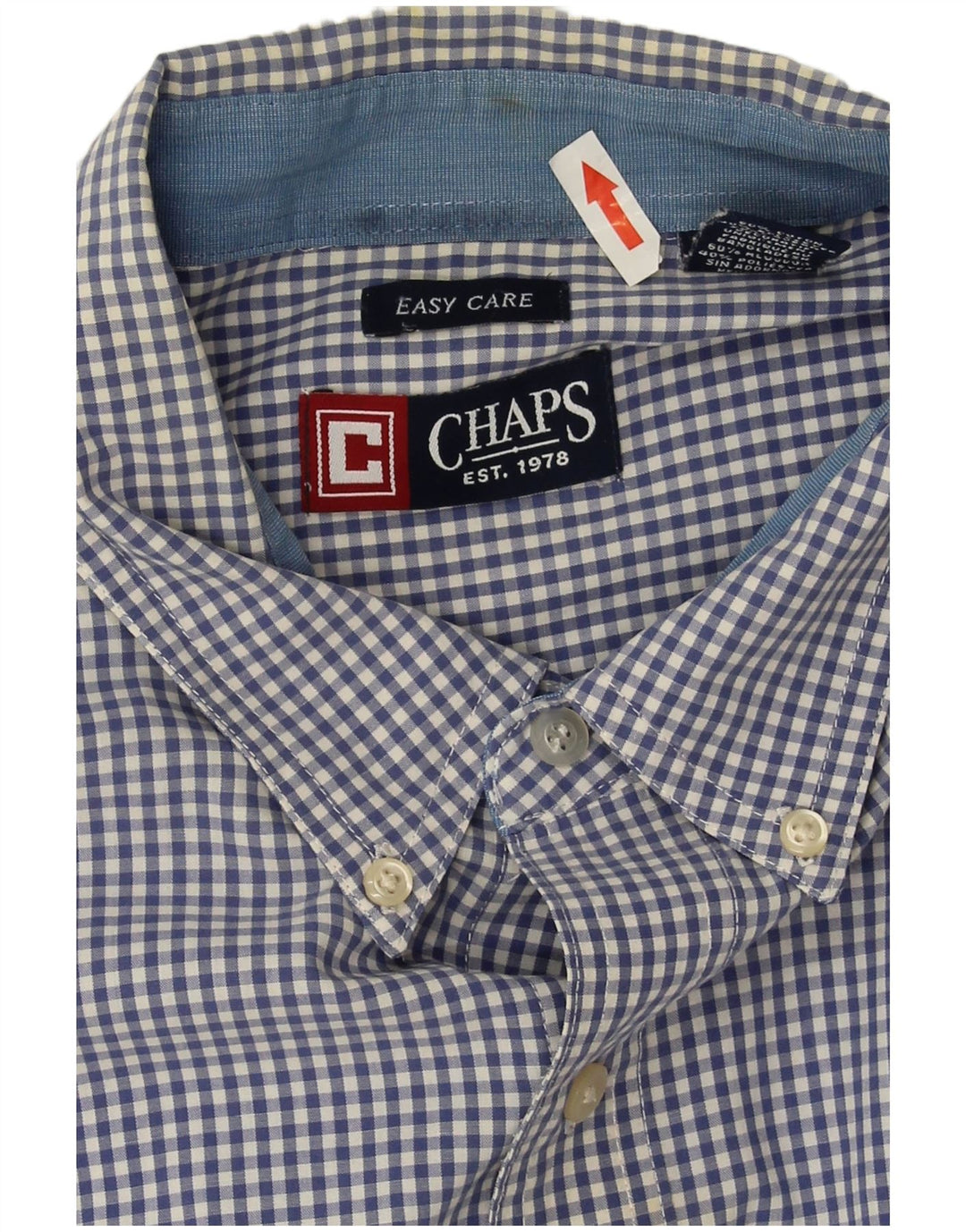 Chaps Herrenhemd 2XL, blau kariert, Baumwolle