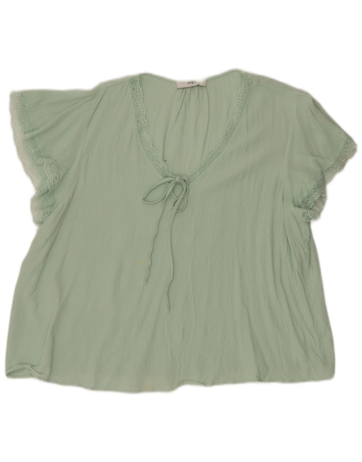 Top camicetta da donna Marks & Spencer UK 16 grande verde