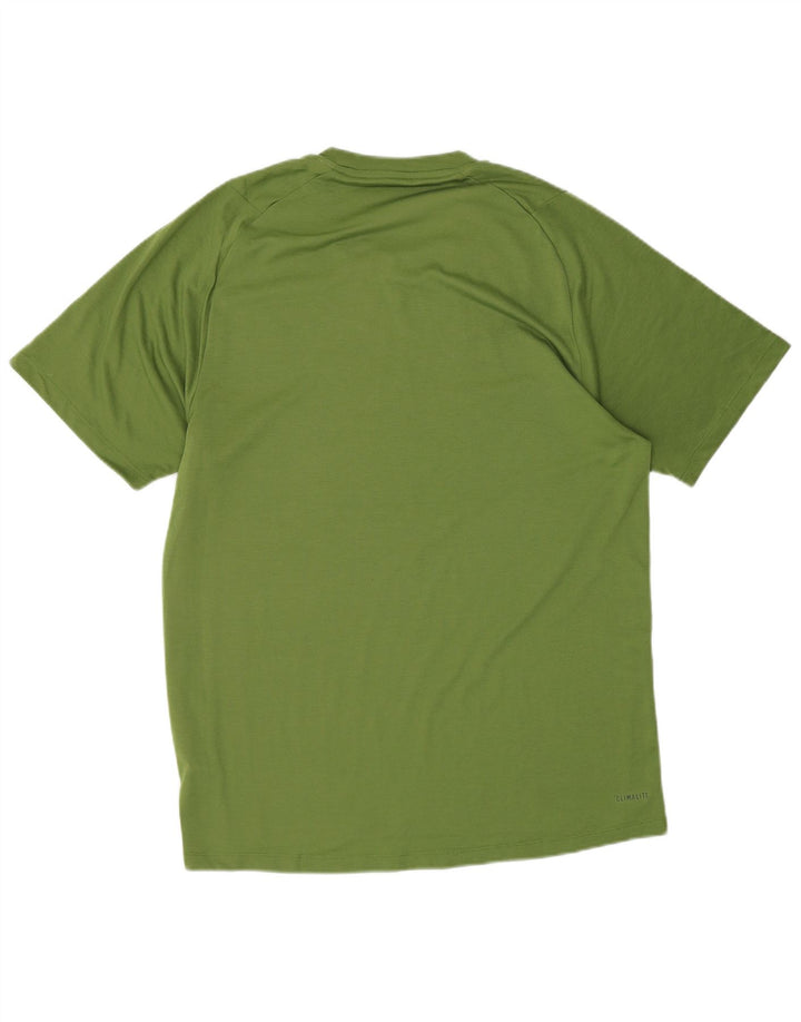 Adidas Herren Climalite T-Shirt Top Mittelgrünes Polyester