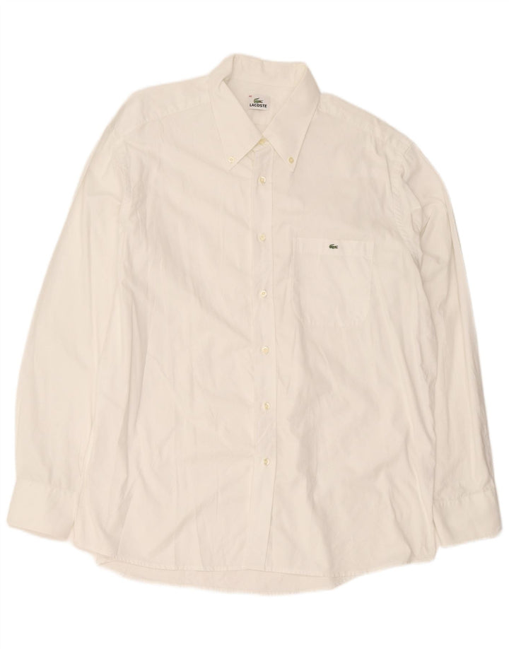 Lacoste Mens Regular Fit Shirt Size 46 2XL White Cotton