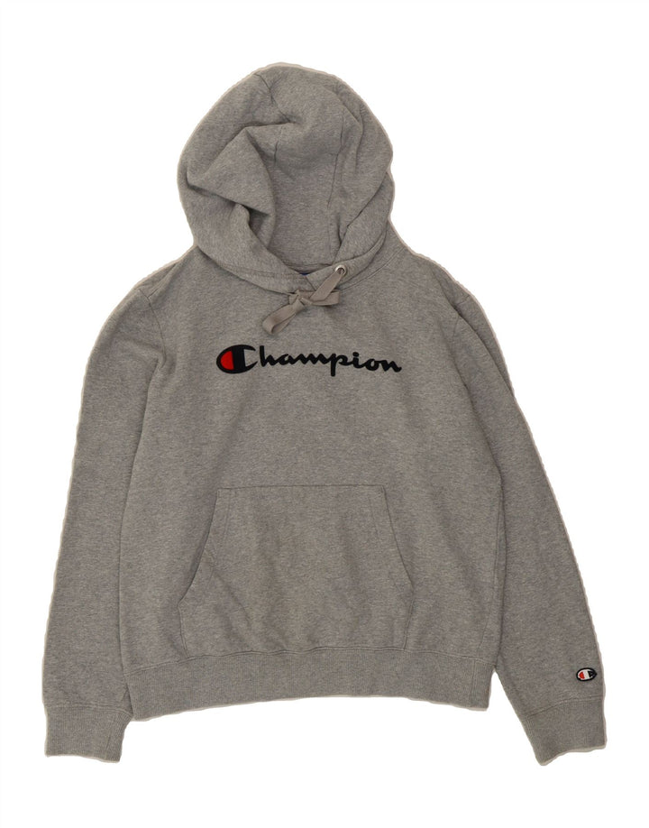 CHAMPION Mens Graphic Hoodie Jumper Small Grey Cotton Vintage Champion and Second-Hand Champion from Messina Hembry 