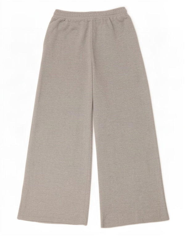 Zara Pantalon de survêtement large pour femme UK 12 Gris moyen moucheté