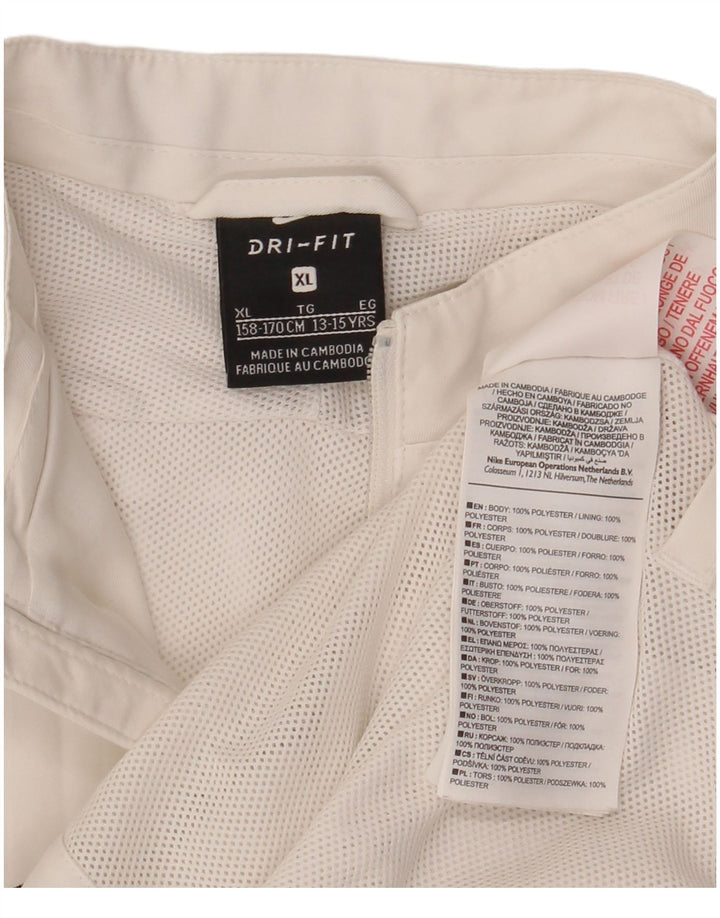 Nike Dri Fit regnjakke til drenge 13-14 år XL Hvid Colourblock Polyester