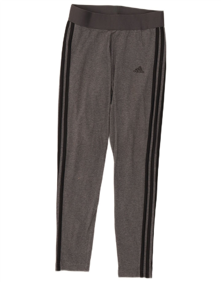ADIDAS Womens Leggings UK 8/10 Small  Grey Cotton