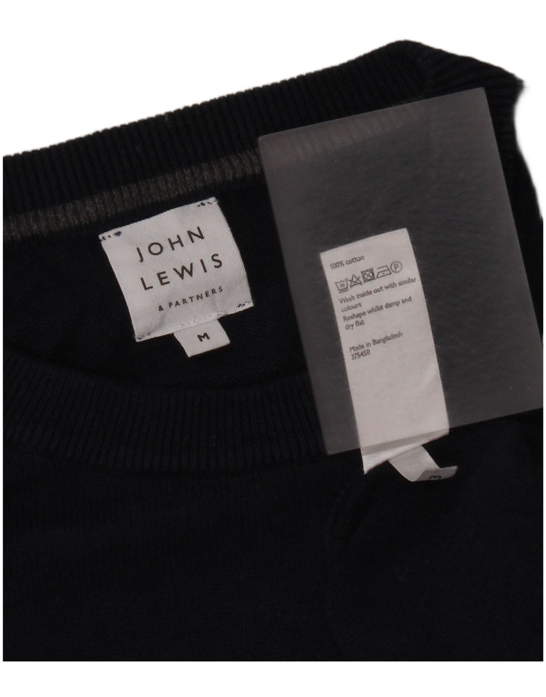 John Lewis Mens Crew Neck Jumper Sweater Medium Navy Blue Cotton