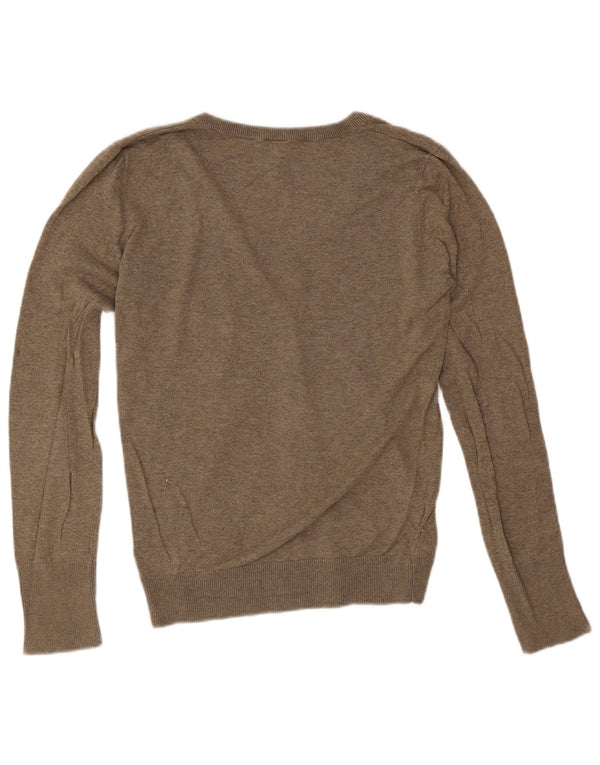 Topshop Maglione da donna con scollo a V UK 12 Cotone grigio medio