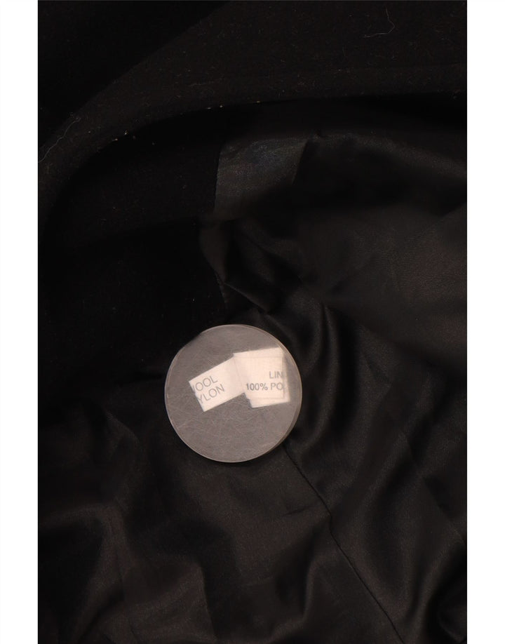 Vintage Damen Mantel UK 14 Großes Schwarz geblümt