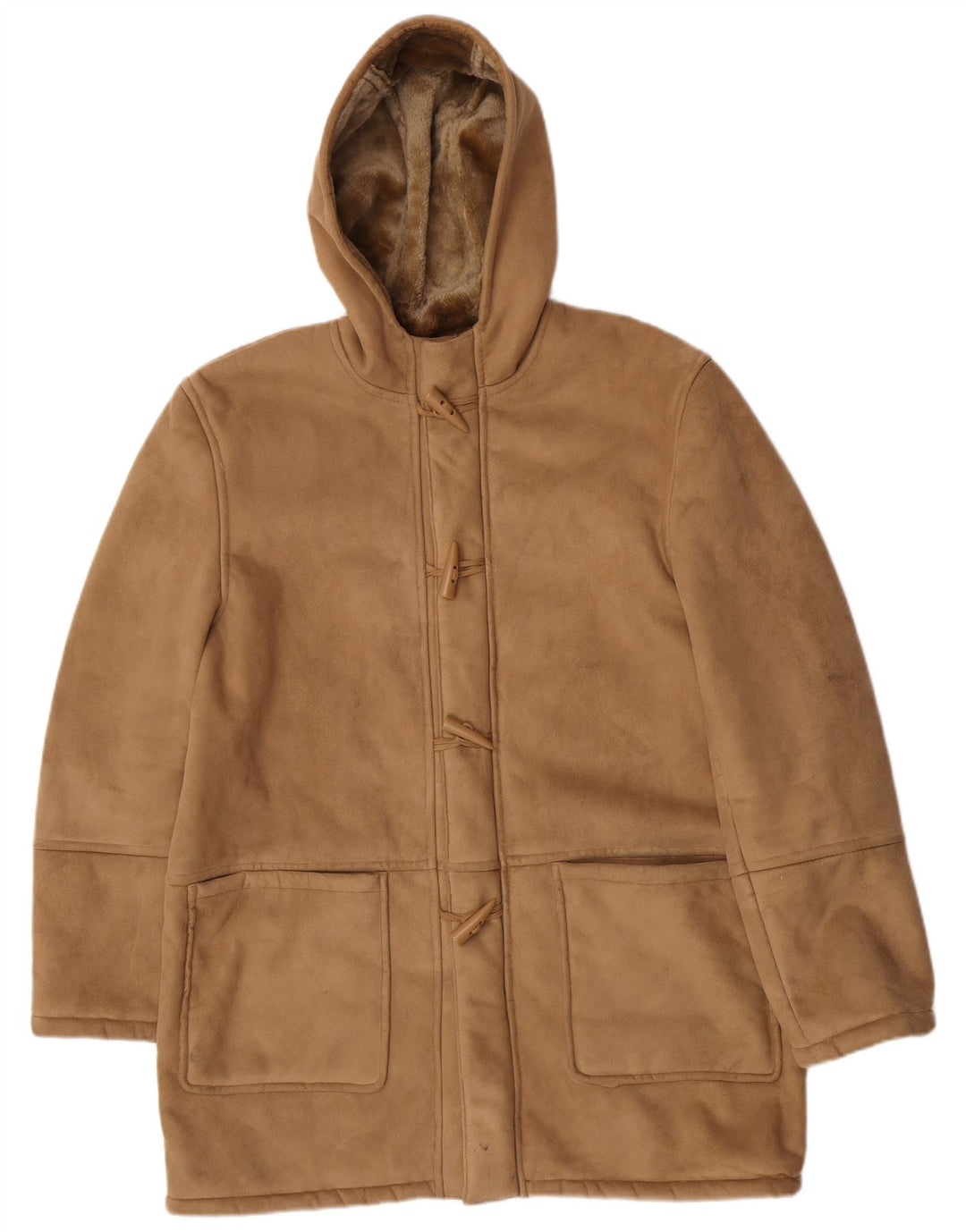 Conbipel Mens Studio Hooded Sherpa Jacket UK 38 Medium Brown Polyester