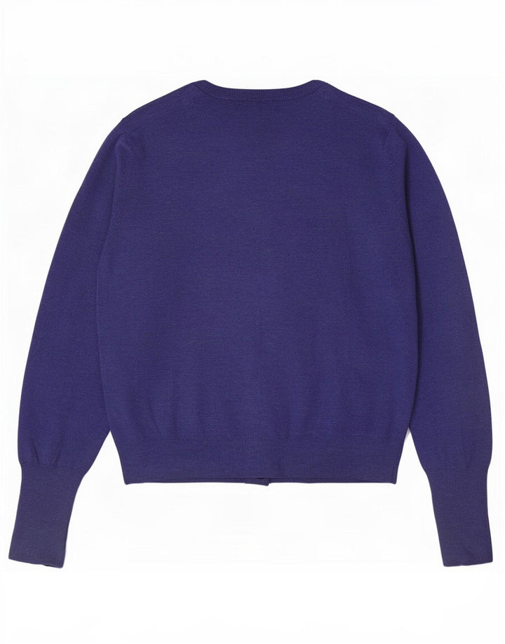 Marks & Spencer Pull Cardigan Femme UK 12 Bleu Moyen Viscose