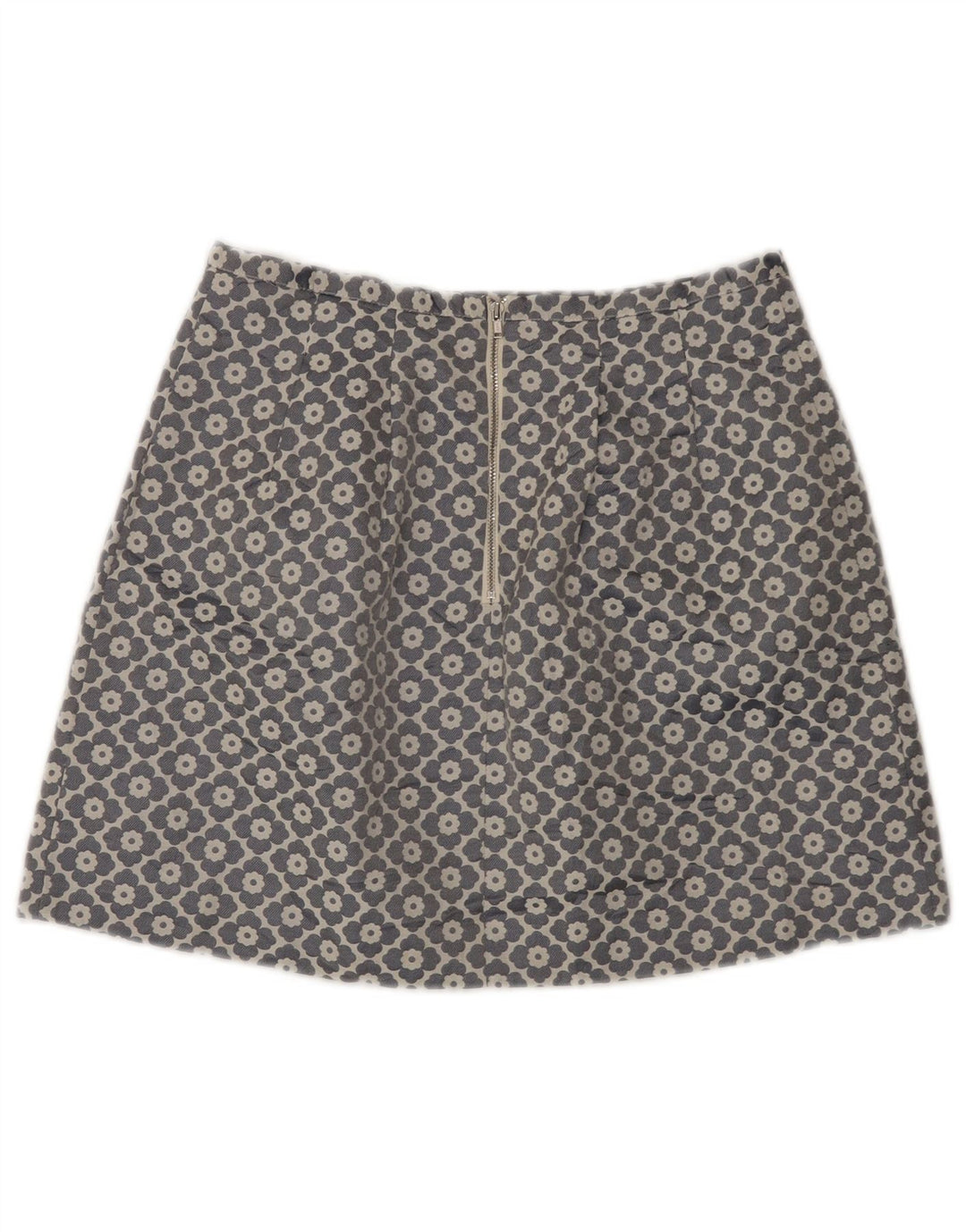 Oasis Womens Mini Skirt UK 10 Small W28 Grey Floral Polyester