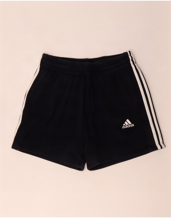 Adidas Damen Sportshorts UK 14 Medium Schwarz Baumwolle