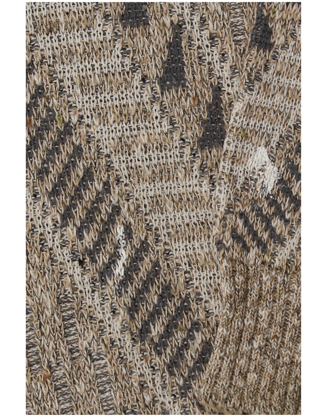 Vintage herre V-hals sweater lille grå geometrisk