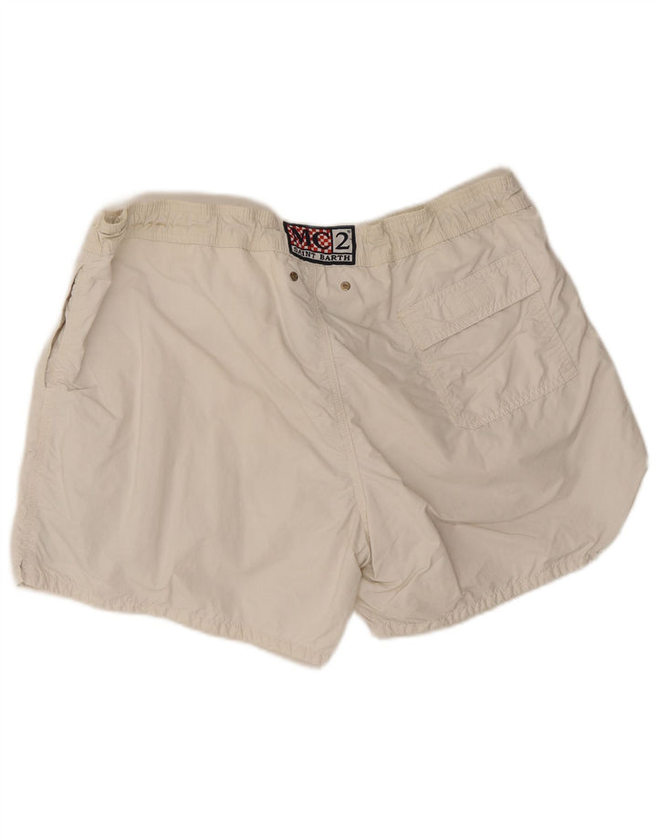 Saint Barth Mens Graphic Swimming Shorts 2XL  White Polyamide