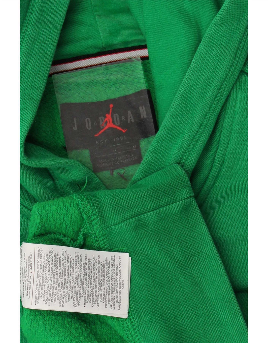 Jordan Herren Kapuzenpullover aus mittelgrüner Baumwolle