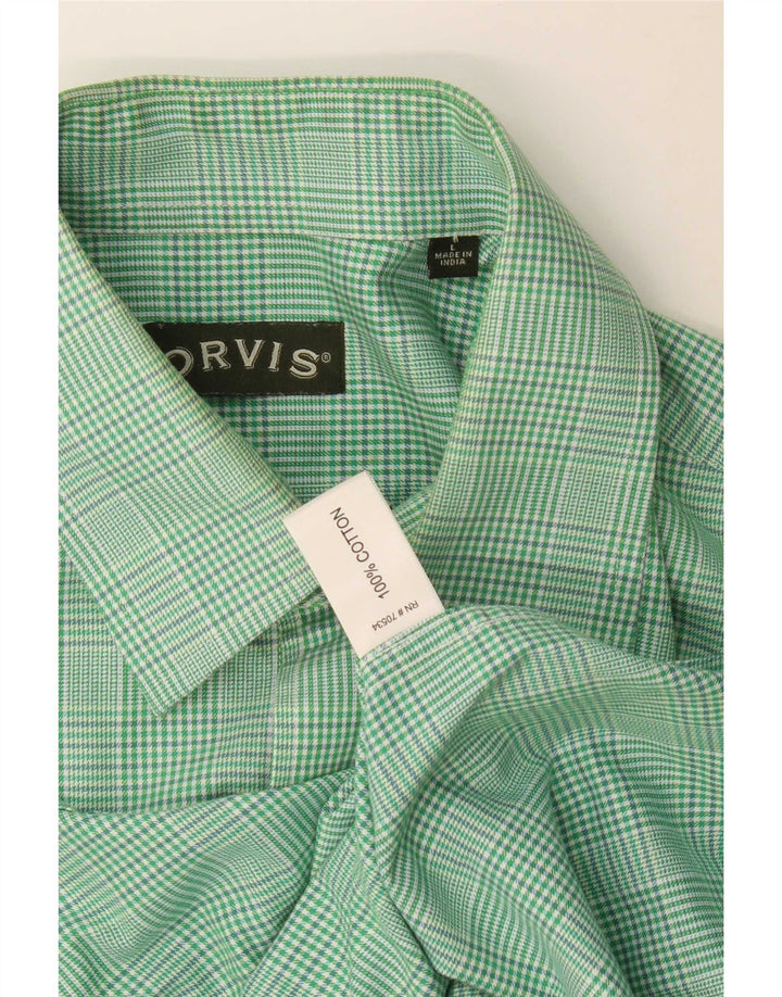 Camicia in flanella da uomo Orvis in cotone a quadri verdi grandi